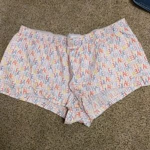 Aerie Pajama Shorts Size Medium Letters Colorful